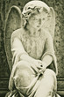 Grunge angel in greenish shades