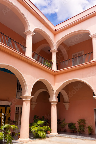 Beautiful courtyard on a colonial house in Old Havana