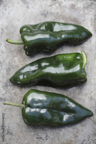Photo: Close up of poblano chilies Close up of poblano chilies