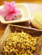 Close up of chamomile in wooden bowl