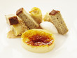 "Close up of banana, croquant and cream"