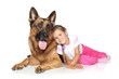 Girl and German shepherd dog Girl and German shepherd dog