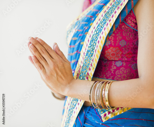 Photo: Mixed race woman in traditional Indian clothing Mixed race woman in traditional Indian clothing