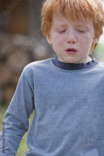 Photo: Caucasian boy crying Caucasian boy crying