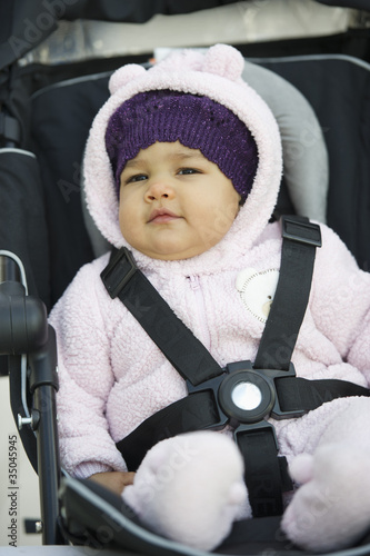 Photo: Mixed race baby in car seat Mixed race baby in car seat