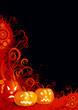 Halloween pumpkins on dark abstract background