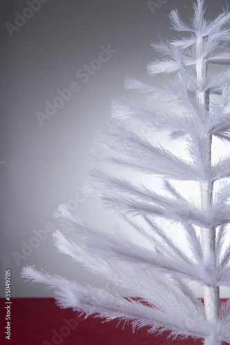 Photo: White artificial Christmas tree White artificial Christmas tree