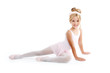Ballerina little ballet children dancer stretching sitting