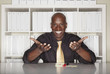 African American businessman gesturing welcome