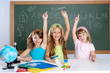 clever kids student group at school classroom clever kids student group at school classroom