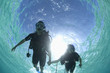 Couple scuba diving