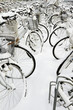 Parked bicycles in snow