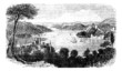 or Istanbul Strait, in Istanbul, Turkey, vintage engraving