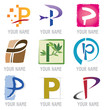 Ensemble d'Icones Lettre P pour Design Logos