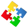 Vector puzzle pieces with arrows