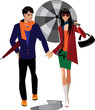 man and woman with umbrella