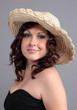 A woman with a hat