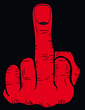 Red hand show fuck