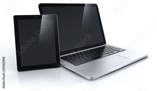 Illustration: Laptop and tablet Laptop and tablet