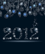 2012 made of white snowflakes on dark background 2012 made of white snowflakes on dark background