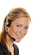 Photo: Frau mit Headset im Kundenservice Frau mit Headset im Kundenservice
