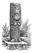 Copan Monolith in Honduras, vintage engraving Copan Monolith in Honduras, vintage engraving