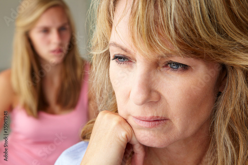 Photo: Unhappy mother with teenage girl Unhappy mother with teenage girl
