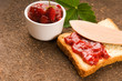 Wild strawberry jam with toast