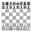 Chess, vintage engraving