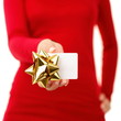 Gift card - woman showing sign