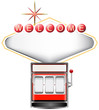 red slot machine with las vegas sign