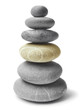 Balancing stones isolated on white background