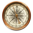Vintage compass isolated on white background