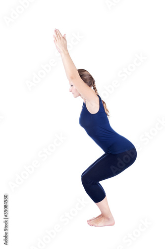 Photo: Yoga utkatasana chair powerful pose Yoga utkatasana chair powerful pose