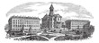 Bates College in Lewiston, Maine, vintage engraving