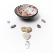 composition with stones and plate