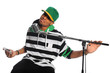 Man Singing Into Microphone Man Singing Into Microphone