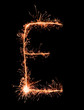 Letter E. Real sparkler alphabet
