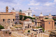 View west over the ancient ruins of the Roman Forum
