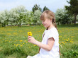little girl in spring park