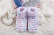 selfmade hand-knitted  baby socks.