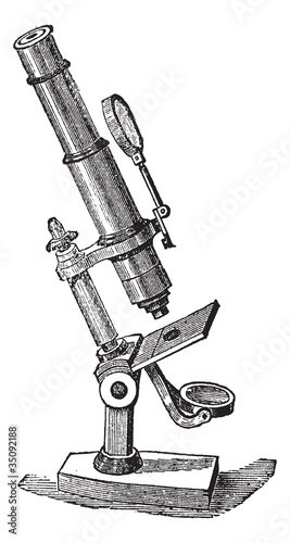 Vector: Microscope Compose, vintage engraving. Microscope Compose, vintage engraving.