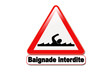Panneau baignade interdite Panneau baignade interdite