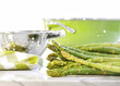 Green asparagus on marble table Green asparagus on marble table
