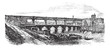 Newcastle upon Tyne in England, UK, vintage engraved illustratio