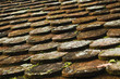 Old roof tiles on old village house Old roof tiles on old village house