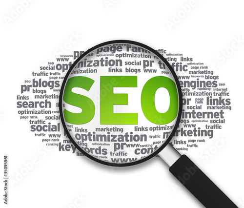 Illustration: Magnifying Glass - SEO Magnifying Glass - SEO