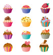 cartoon cake icons set. cartoon cake icons set.