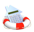 Calculator and lifebuoy Calculator and lifebuoy
