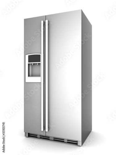 Illustration: Picture a beautiful refrigerator on a white background Picture a beautiful refrigerator on a white background